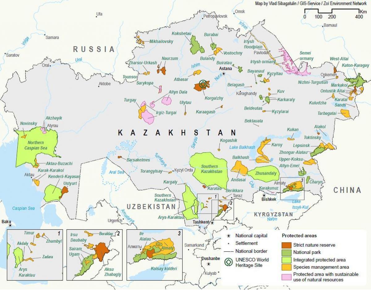 kort over Kasakhstan naturlige ressourcer