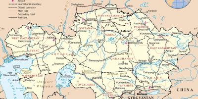 Kort over Kasakhstan politiske