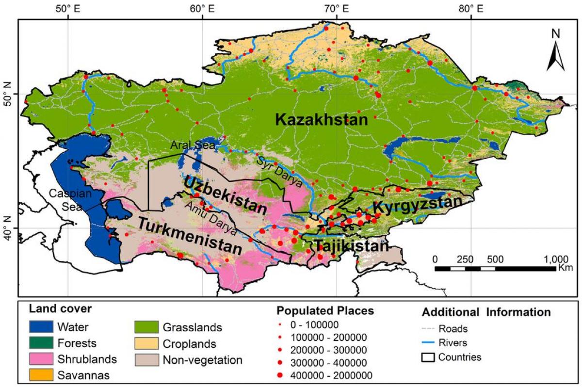 kort over Kasakhstan klima