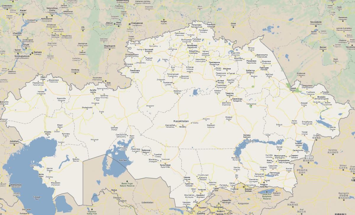 kort over Kasakhstan vej