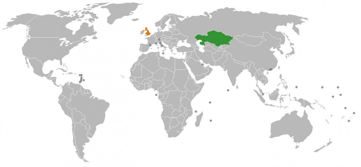 Kasakhstan placering på verdenskortet