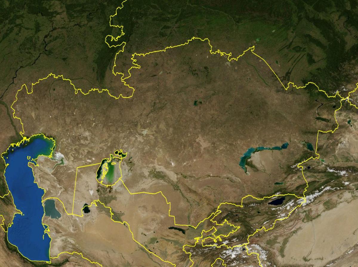kort over Kasakhstan topografisk