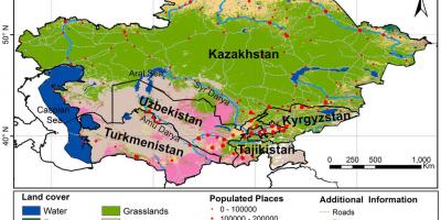 Kort over Kasakhstan klima