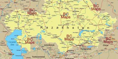 Kasakhstan byer kort