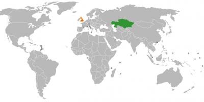 Kasakhstan placering på verdenskortet