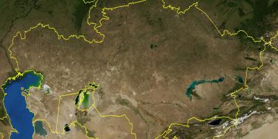 Kort over Kasakhstan topografisk